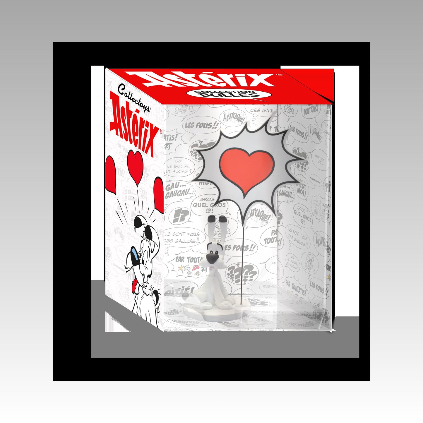 Figurine collection bulles Idéfix - Coeur