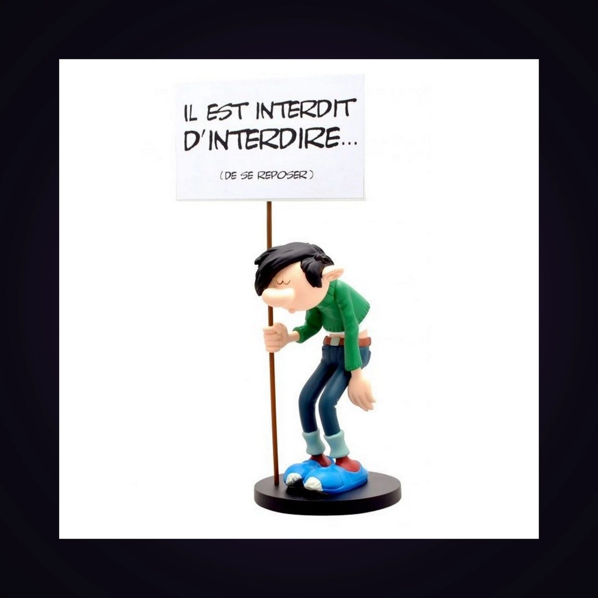 Figurine Gaston pancarte Il est interdit d'interdire
