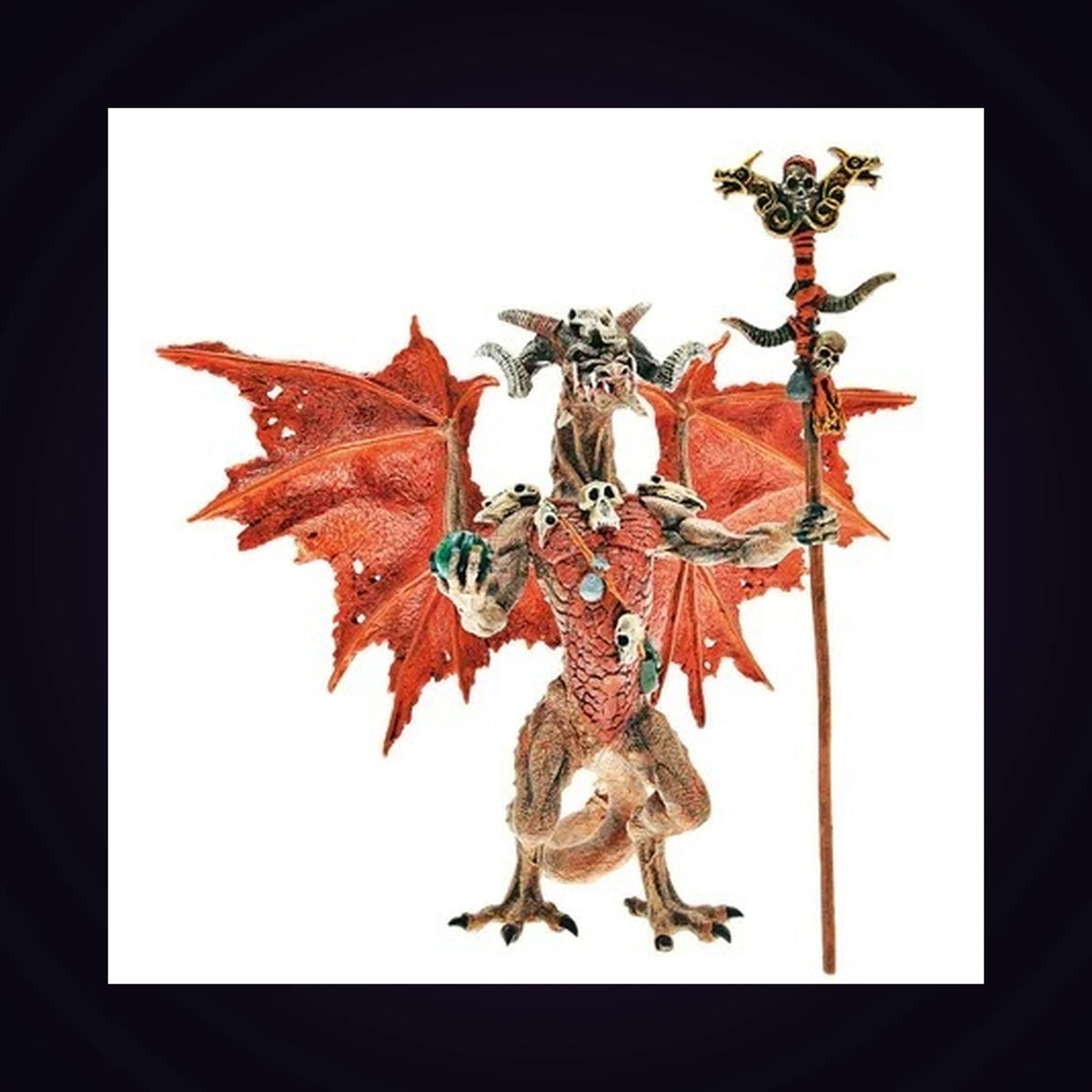 Figurine dragon sorcier rouge