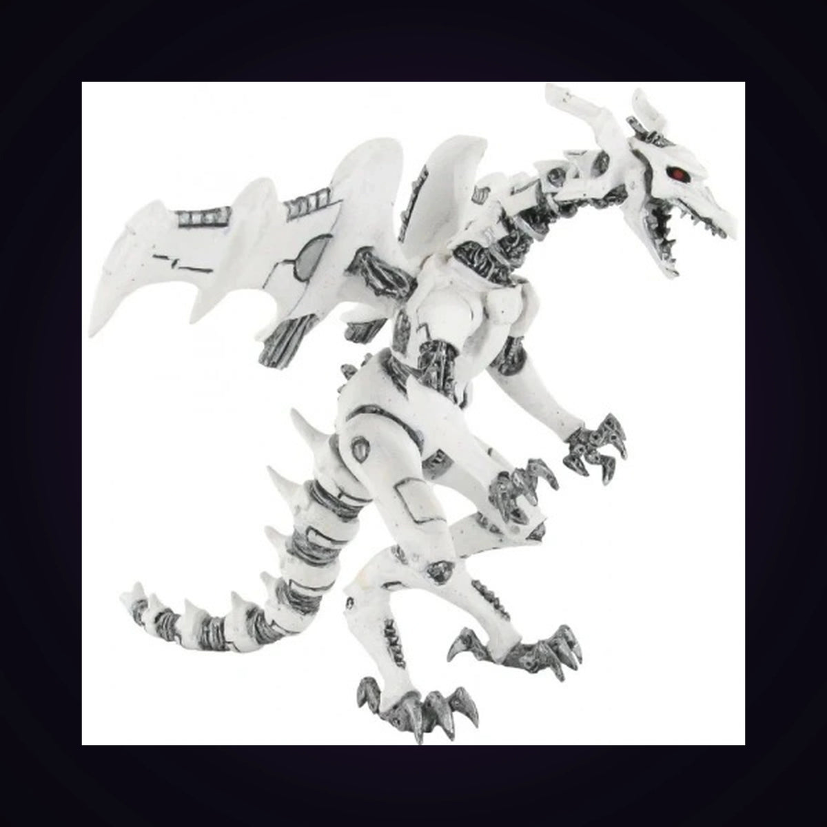 Figurine dragon robot blanc