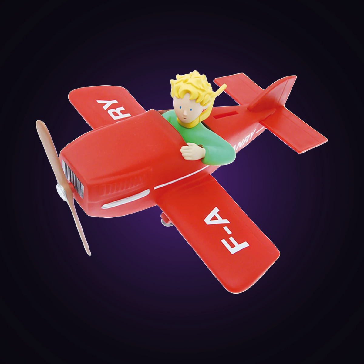 Tirelire le Petit Prince dans son avion