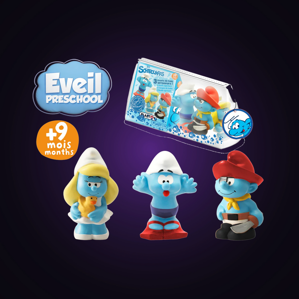 Trousse 3 Figurines de bain Schtroumpfs