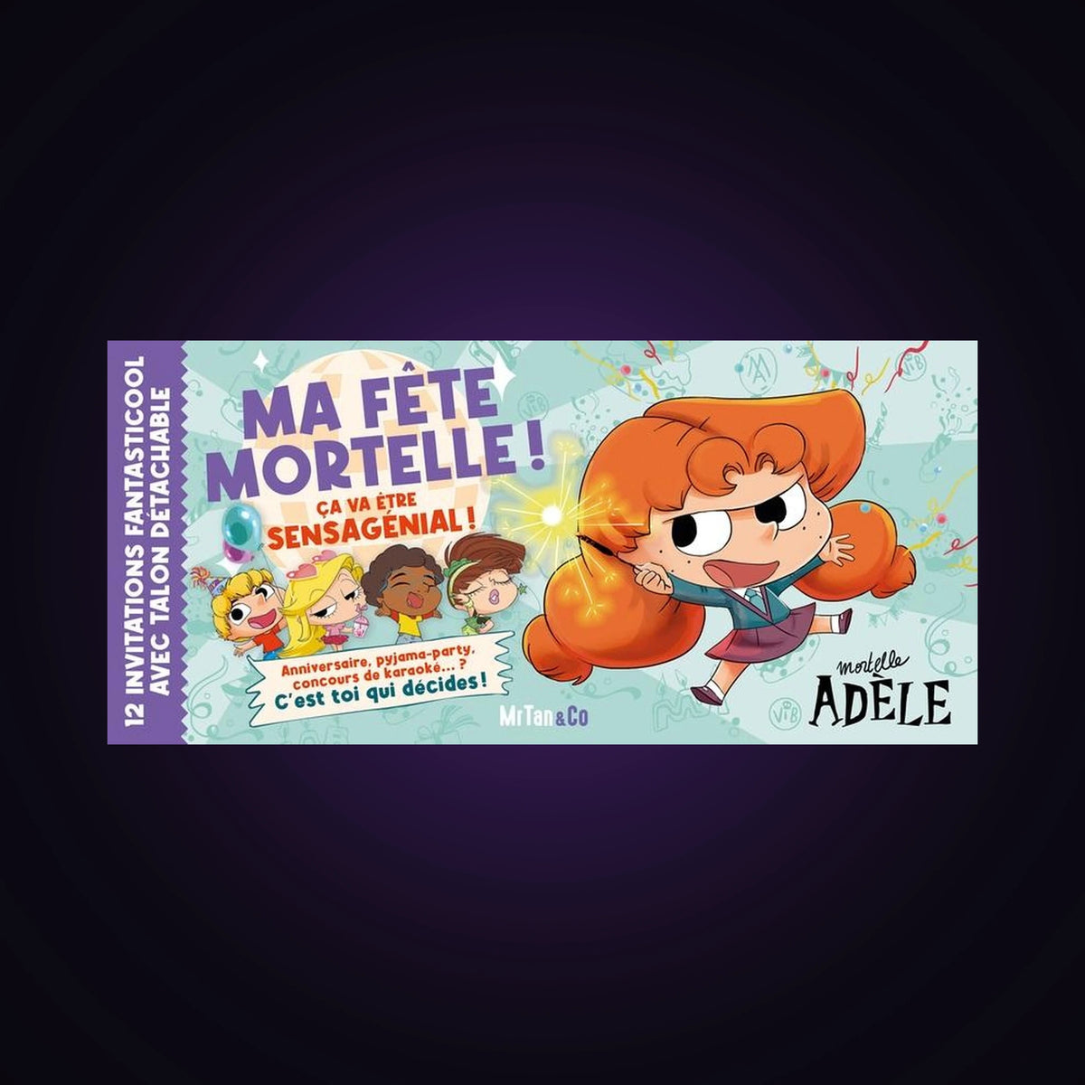 Mortelle Adèle - 12 invitations fantasticool avec talon détachable