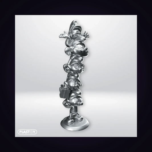 Figurine colonne des Schtroumpfs Edition Argent limitée