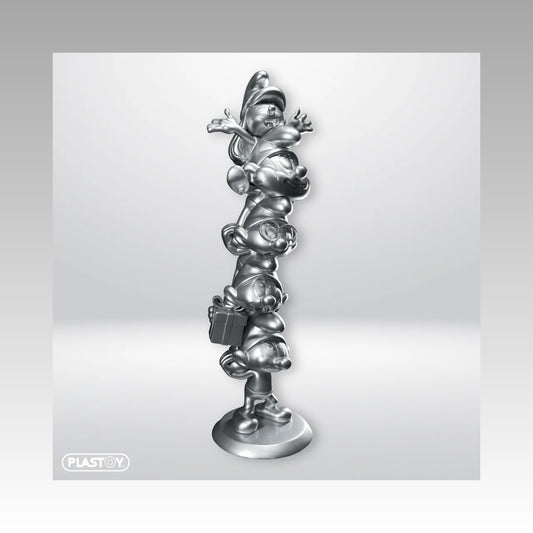 Figurine colonne des Schtroumpfs Edition Argent limitée