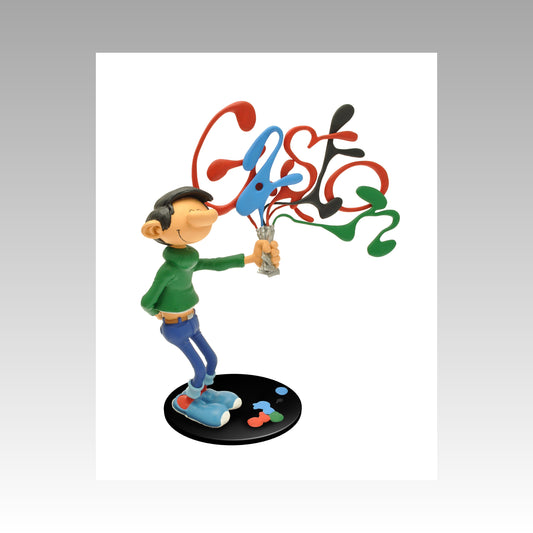 Figurine Gaston et ses tubes de peinture