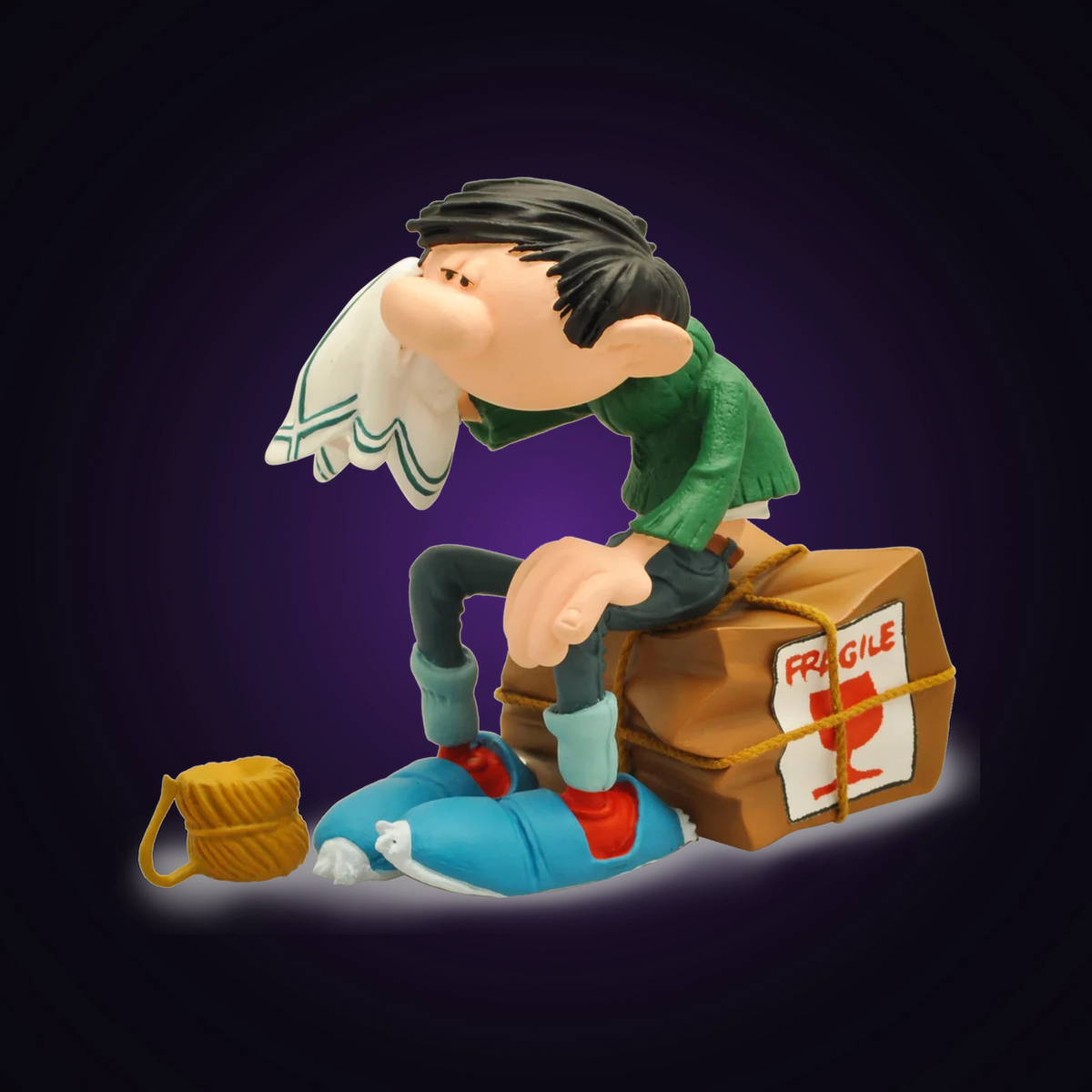 Figurine Gaston caisse fragile