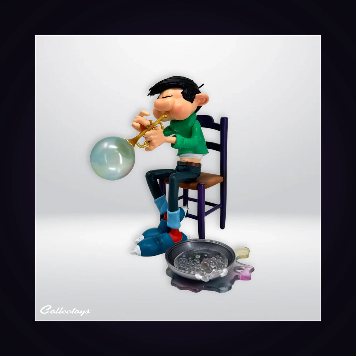 Figurine Gaston inventions trompette à savon