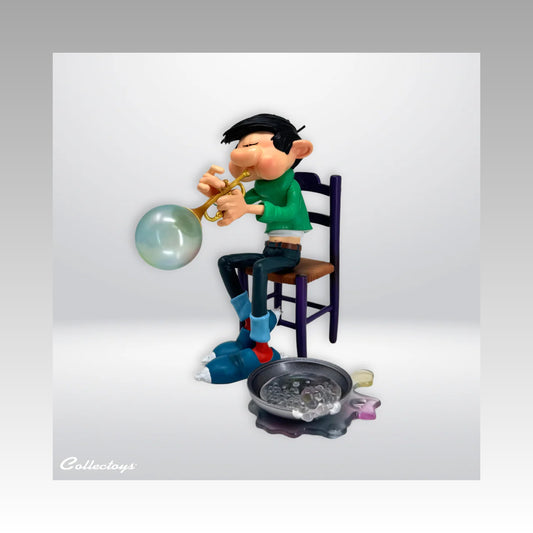Figurine Gaston inventions trompette à savon