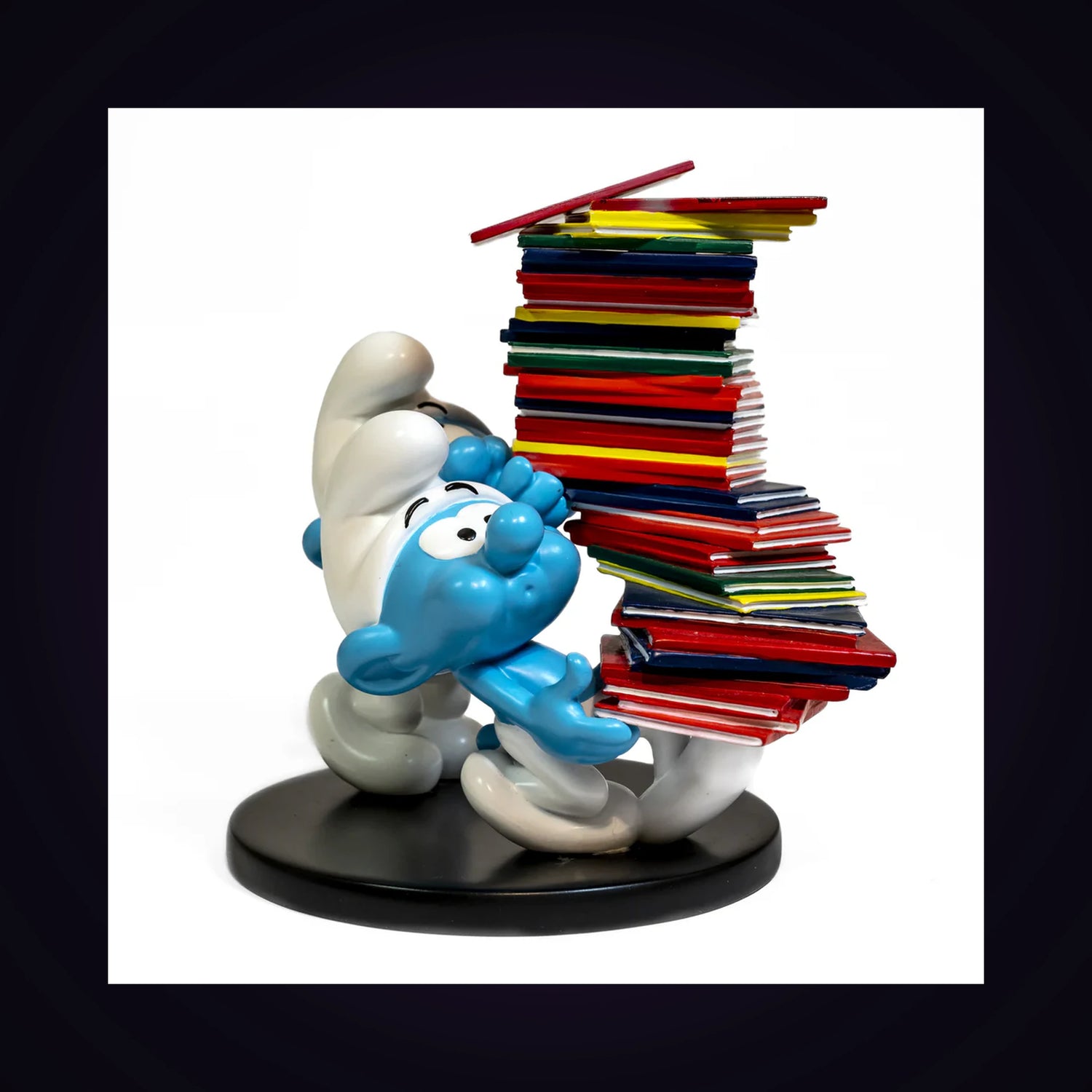 Figurine Schtroumpfs pile d'albums