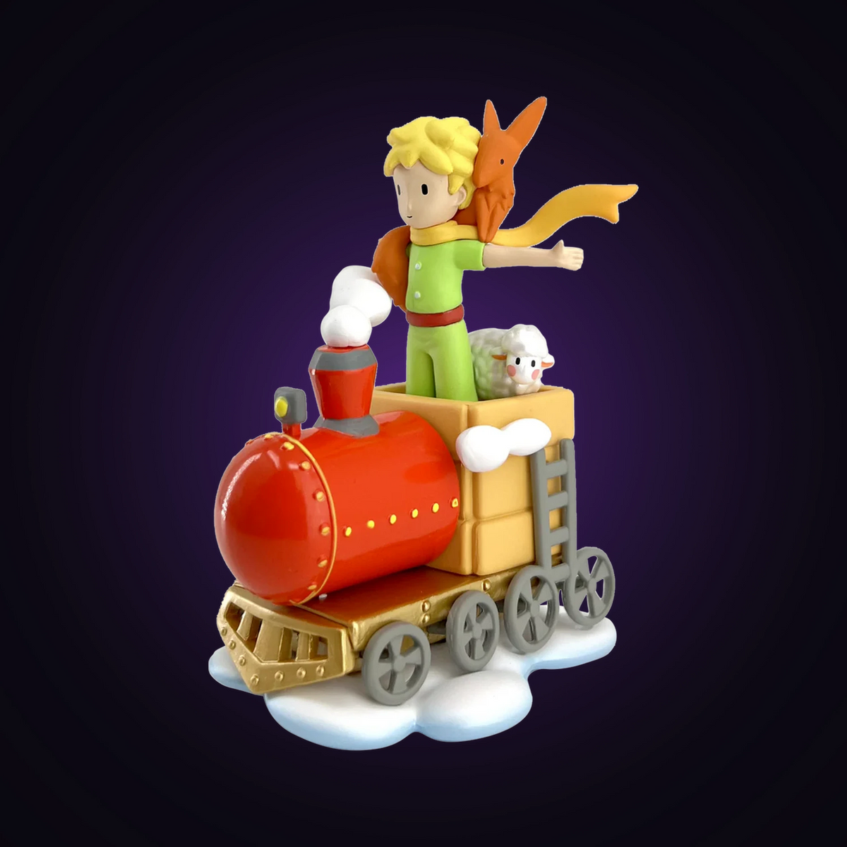 Figurine Le Petit Prince et ses amis dans le train
