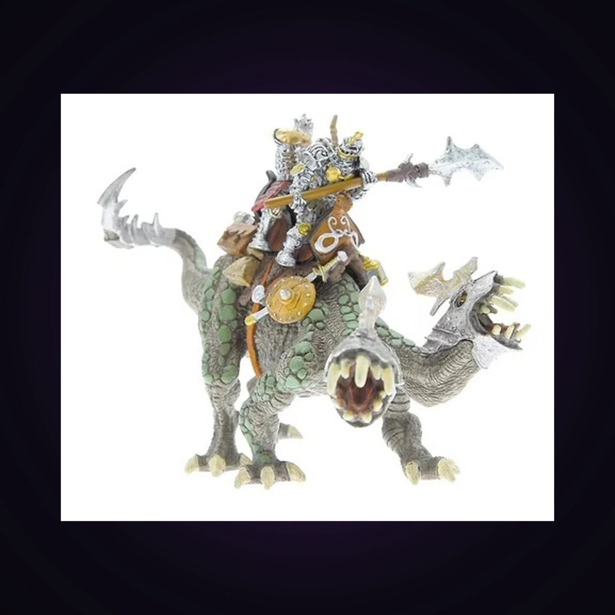 Figurine lézard d'attaque à deux têtes