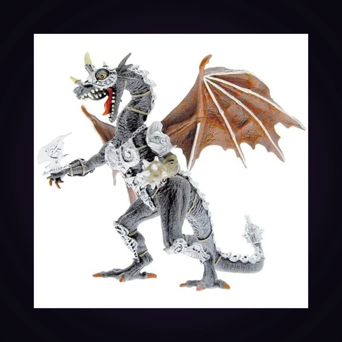 Figurine dragon noir en armure