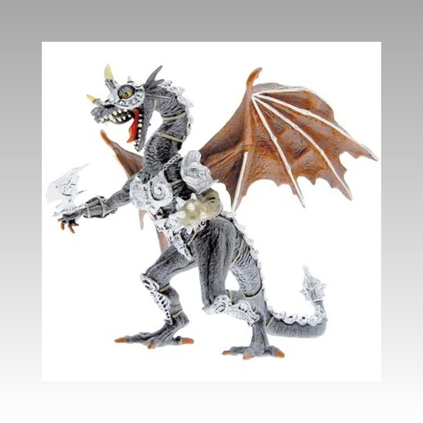Figurine dragon noir en armure