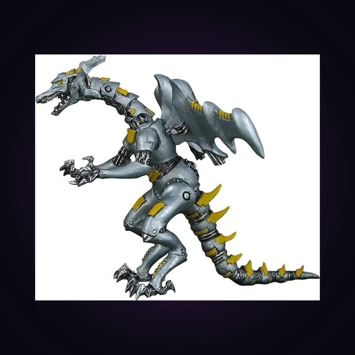 Figurine dragon robot gris