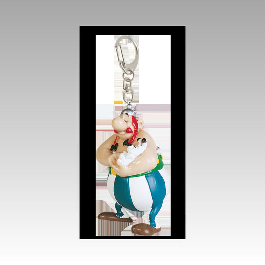 Porte-clés Obélix tenant Idéfix