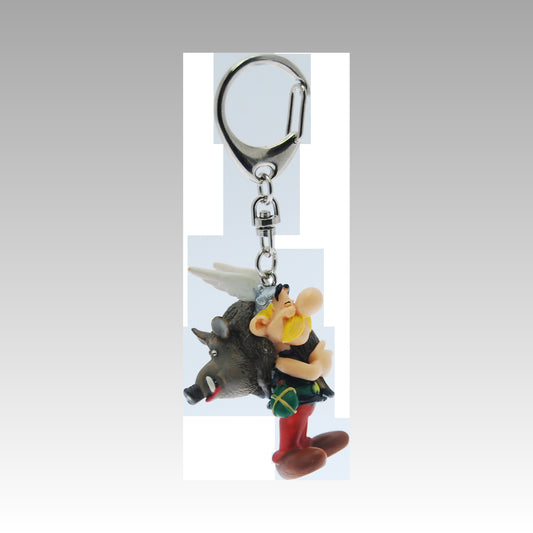 Porte-clés Astérix portant un sanglier