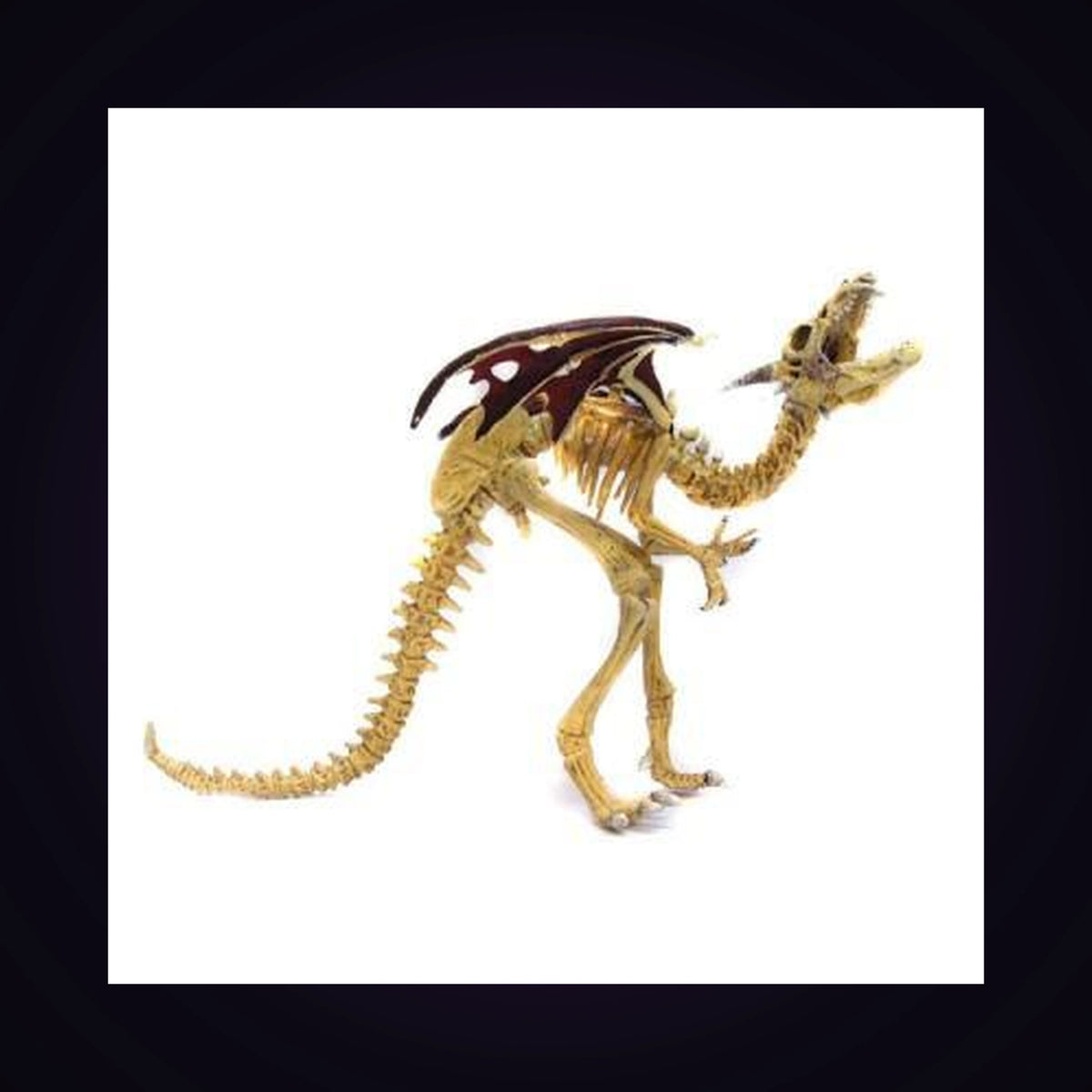 Figurine dragon squelette rouge