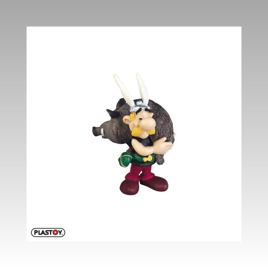 Figurine Astérix portant un sanglier
