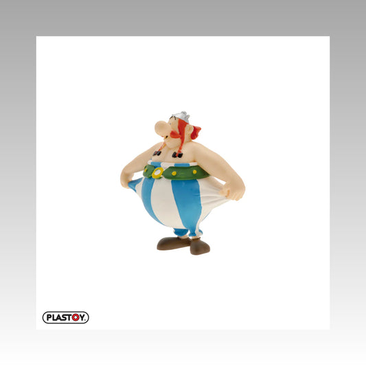 Figurine Obélix tenant son pantalon