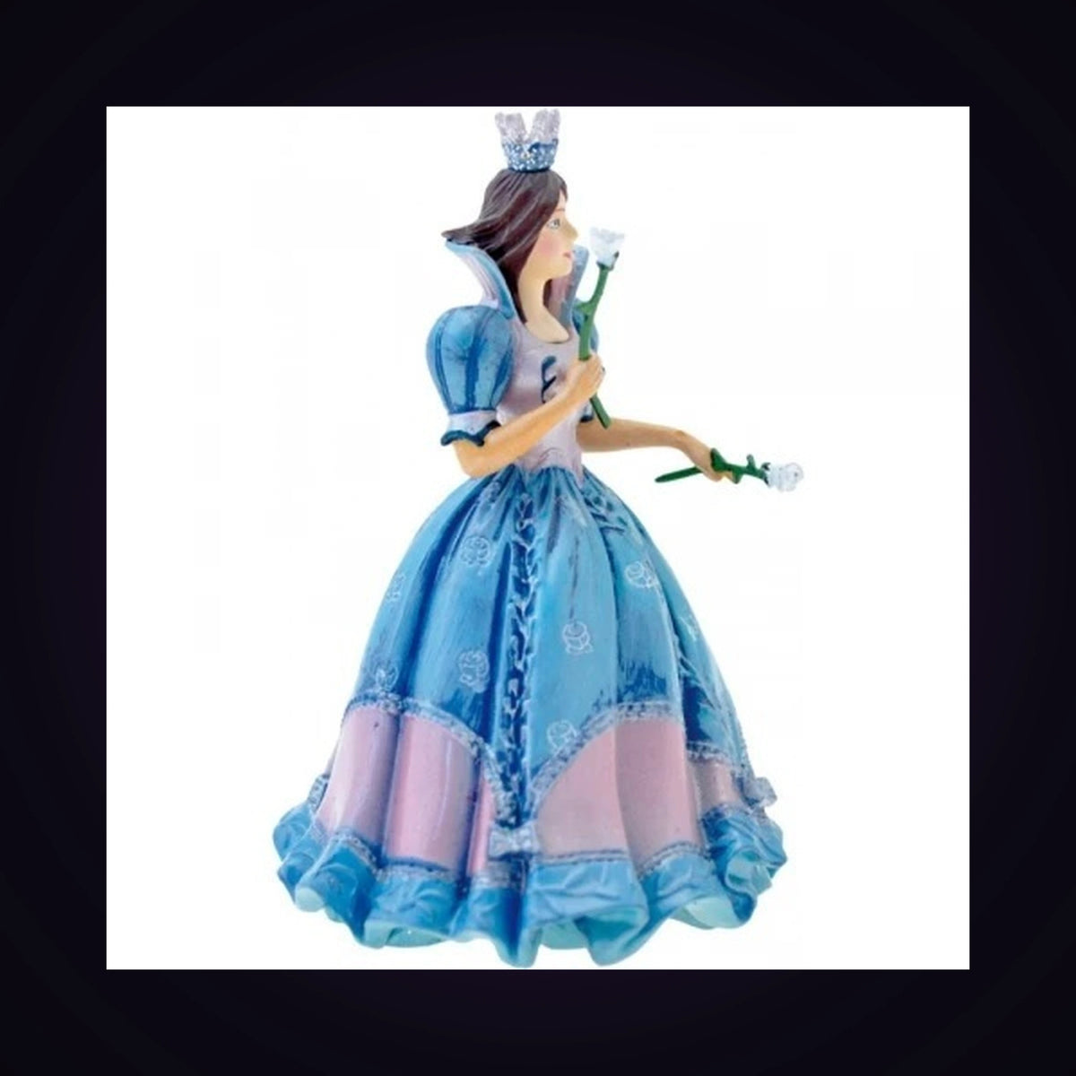 Figurine Princesse aux roses robe bleue