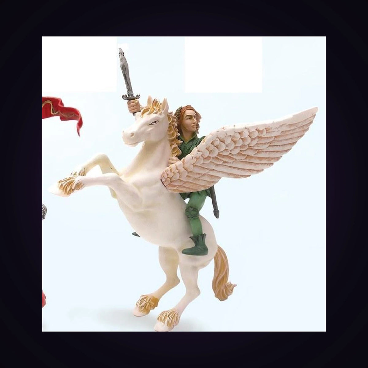 Figurine Pégase et l'elfe cavalier