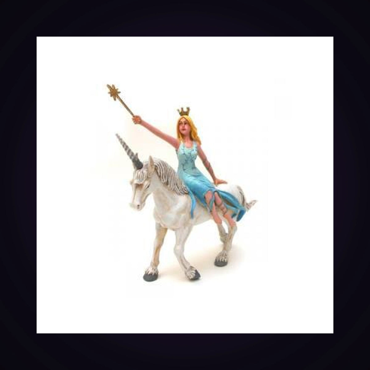 Figurine Fée bleue sur sa licorne