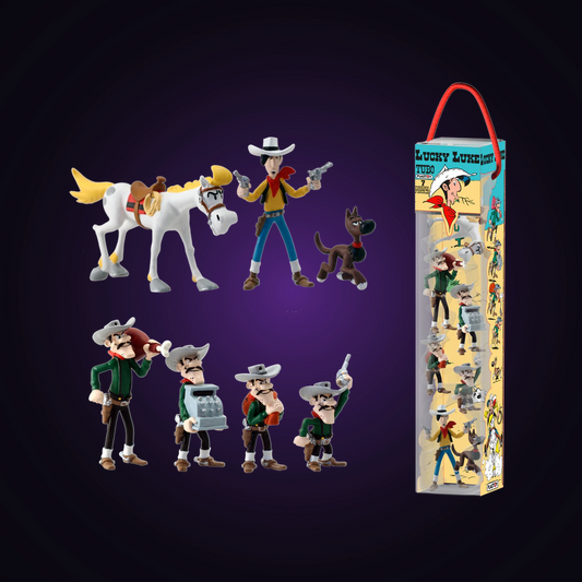 Tubo 7 Figurines Lucky Luke