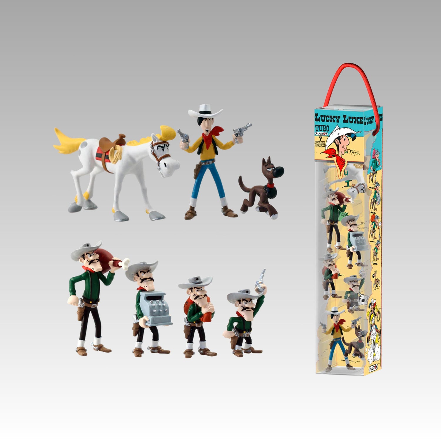 Tubo 7 Figurines Lucky Luke