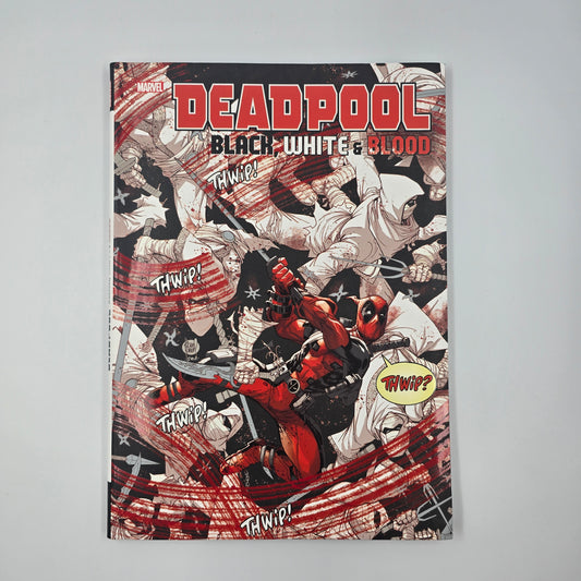 Deadpool : black white blood.